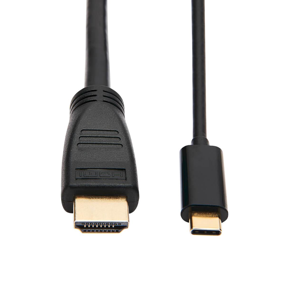 TRIPP LITE USB-C to HDMI Adapter Cable (M/M) - 3.1, Gen 1, Thunderbolt 3, 4K @ 60 Hz, Converter in Middle of Cable, Black - 91cm
