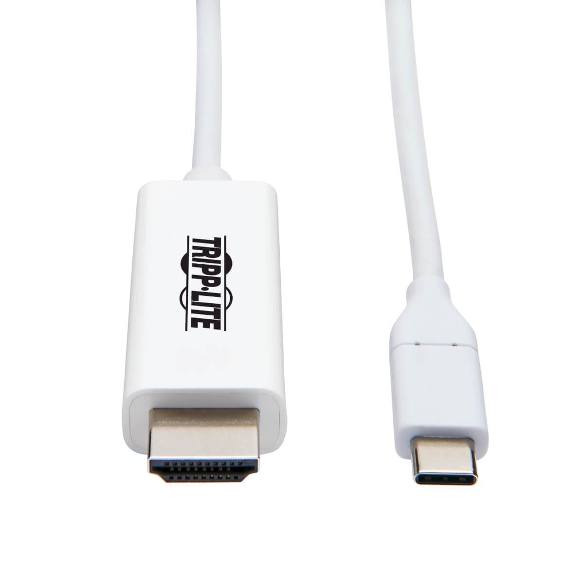 TRIPP LITE USB-C to HDMI Adapter Cable (M/M) - 3.1, Gen 1, Thunderbolt 3, 4K @ 60 Hz, Converter on HDMI End, White - 91cm