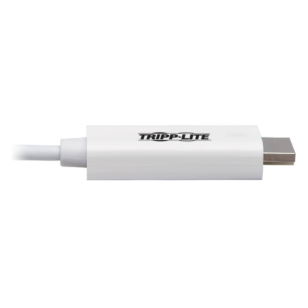 TRIPP LITE USB-C to HDMI Adapter Cable (M/M) - 3.1, Gen 1, Thunderbolt 3, 4K @ 60 Hz, Converter on HDMI End, White - 91cm