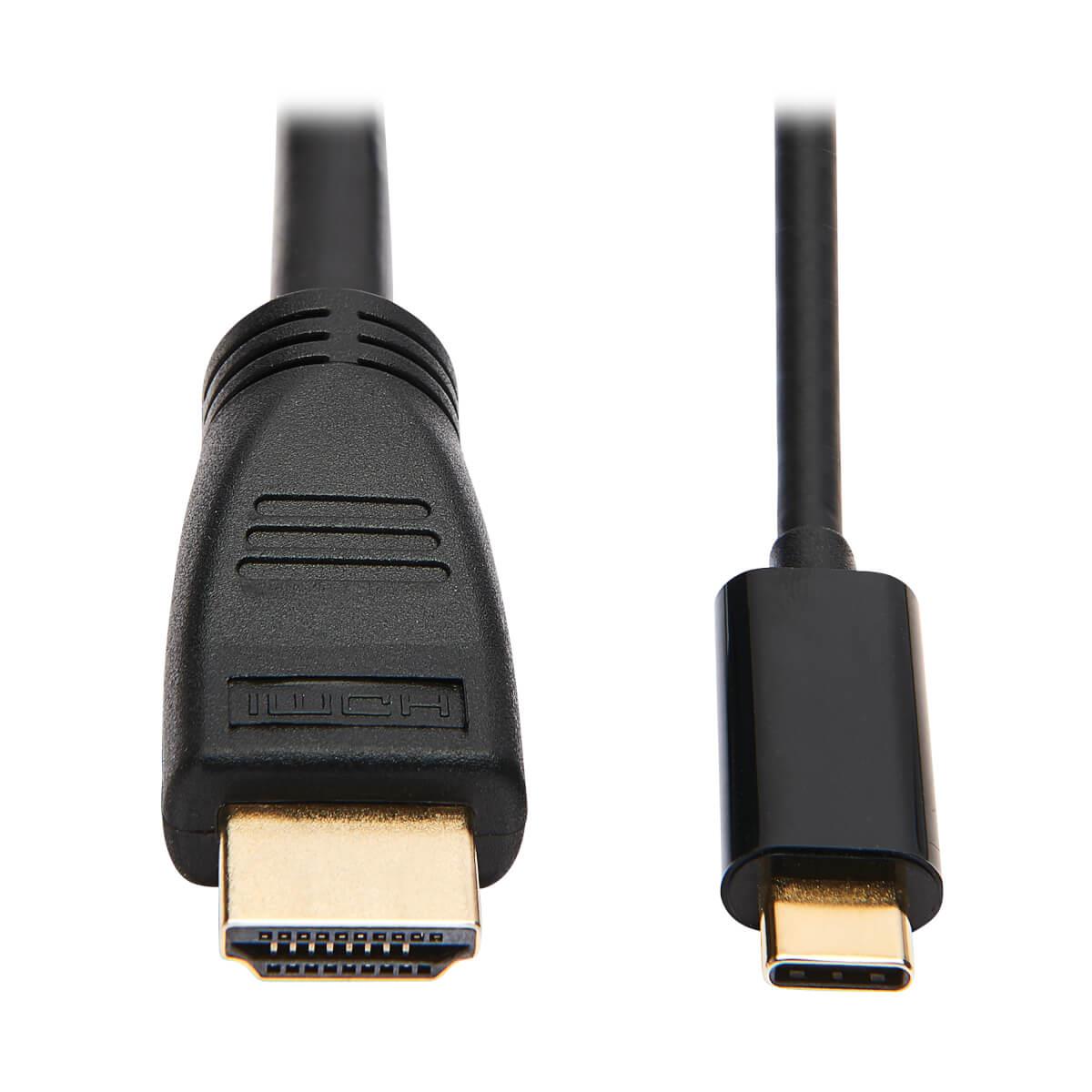 TRIPP LITE SATA Transition Cable SB-C to HDMI Adapter Cable (M/M) - 3.1, Gen 1, Thunderbolt 3, 4K @ 60 Hz, Converter in Middle of Cable, Black, 1.8m