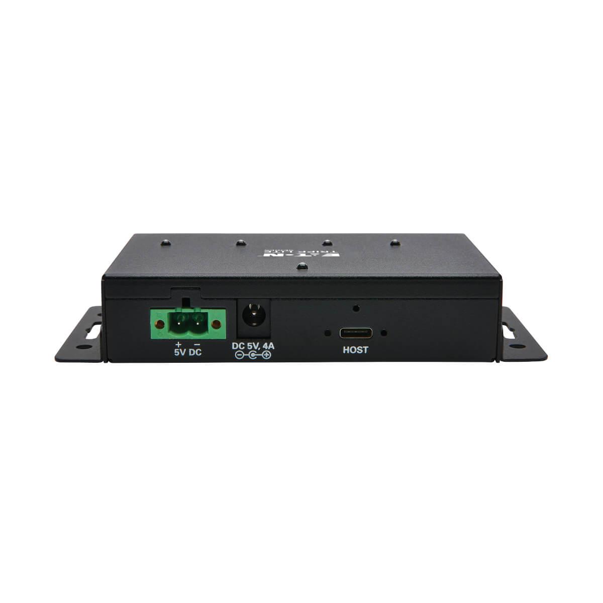 TRIPP LITE 4-Port Industrial-Grade USB 3.1 Gen 2 Hub - 10 Gbps, 2 USB-C & 2 USB-A, 15 kV ESD Immunity, Iron Housing