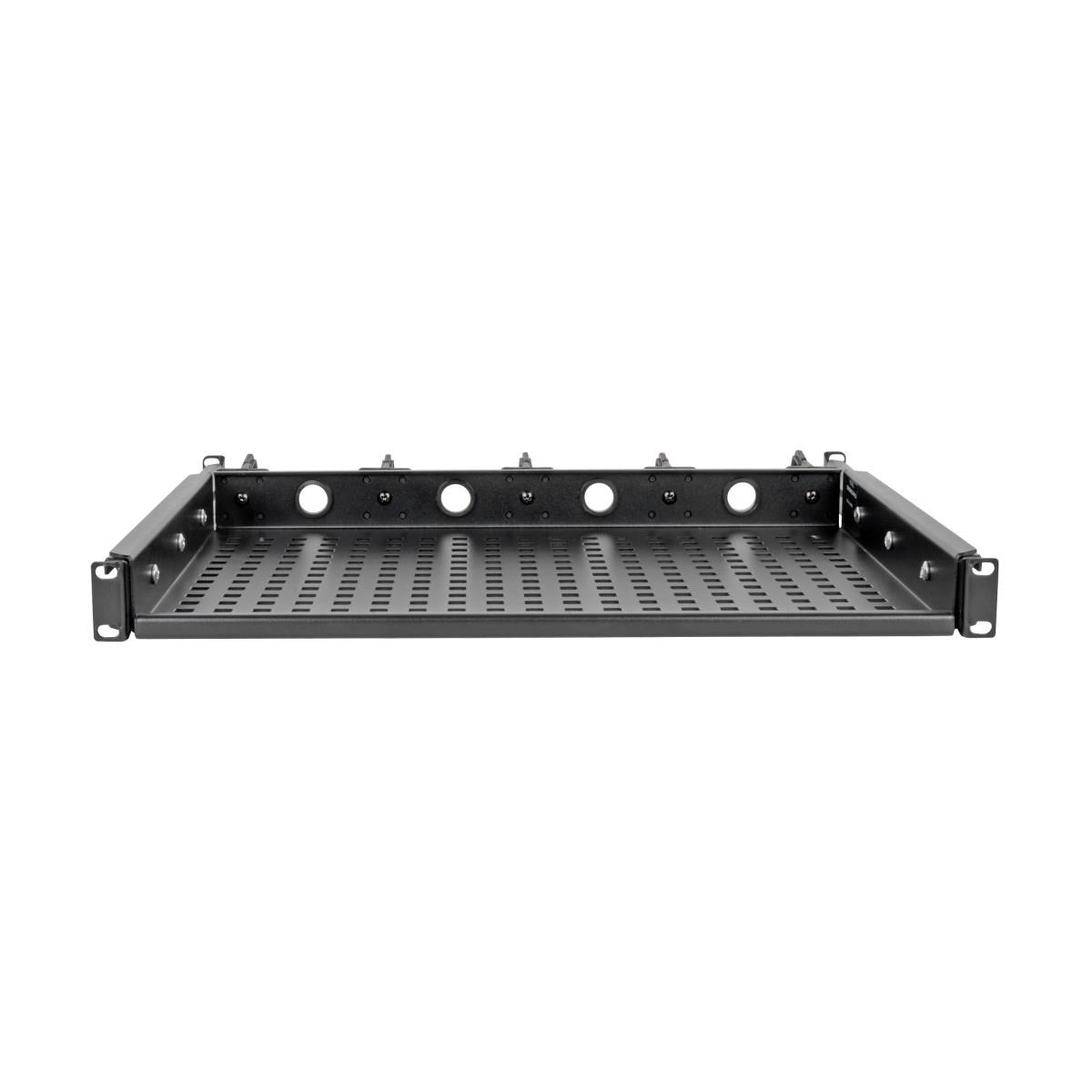 TRIPP LITE Cantilevered Steel Rack Shelf - 1U, Vented, Integrated Cable Rings, 14.2 in. Deep, Holds up to 50 lb