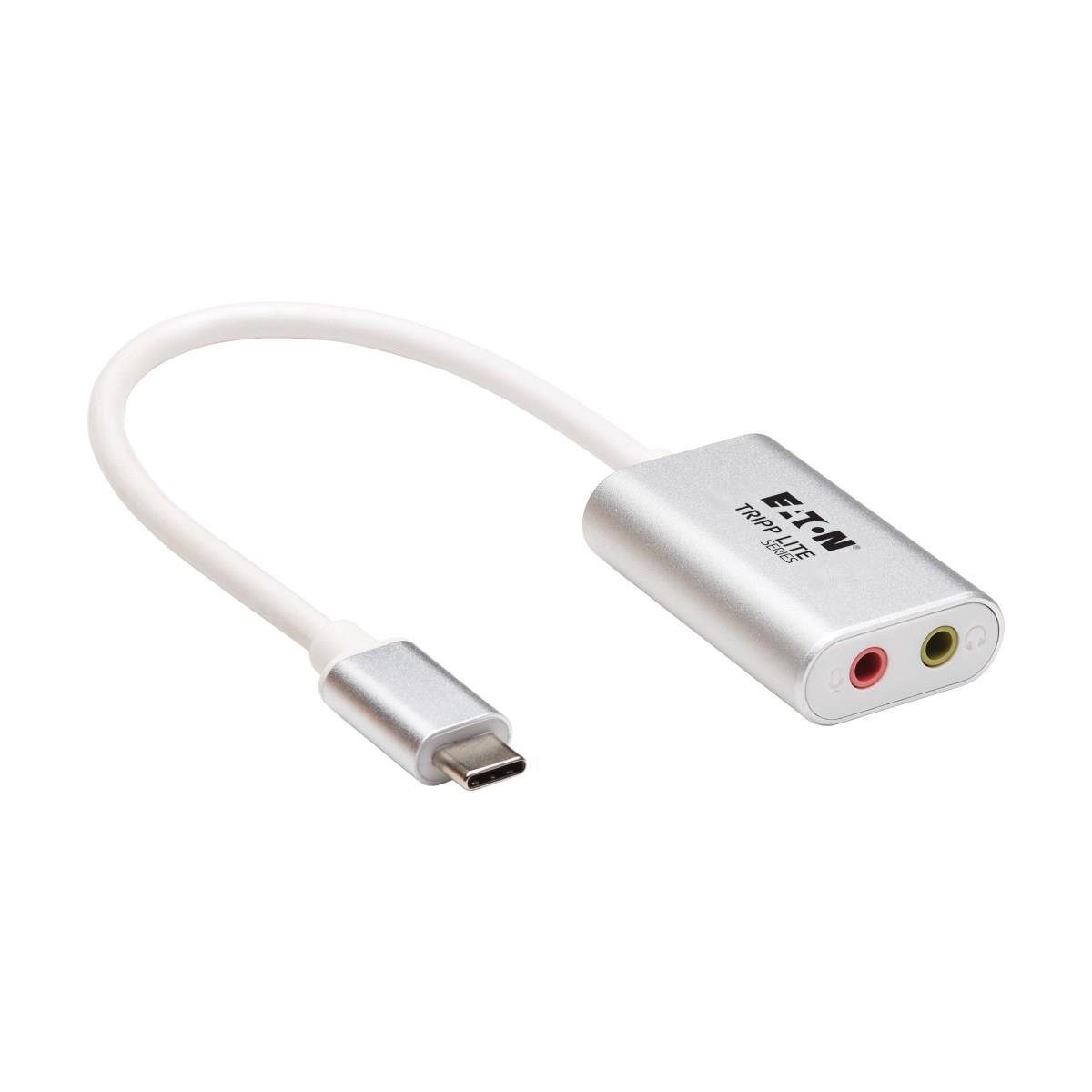 TRIPP LITE USB-C to 3.5 mm Stereo Audio Adapter - USB 2.0, Silver