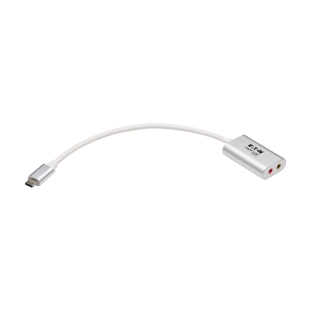 TRIPP LITE USB-C to 3.5 mm Stereo Audio Adapter - USB 2.0, Silver