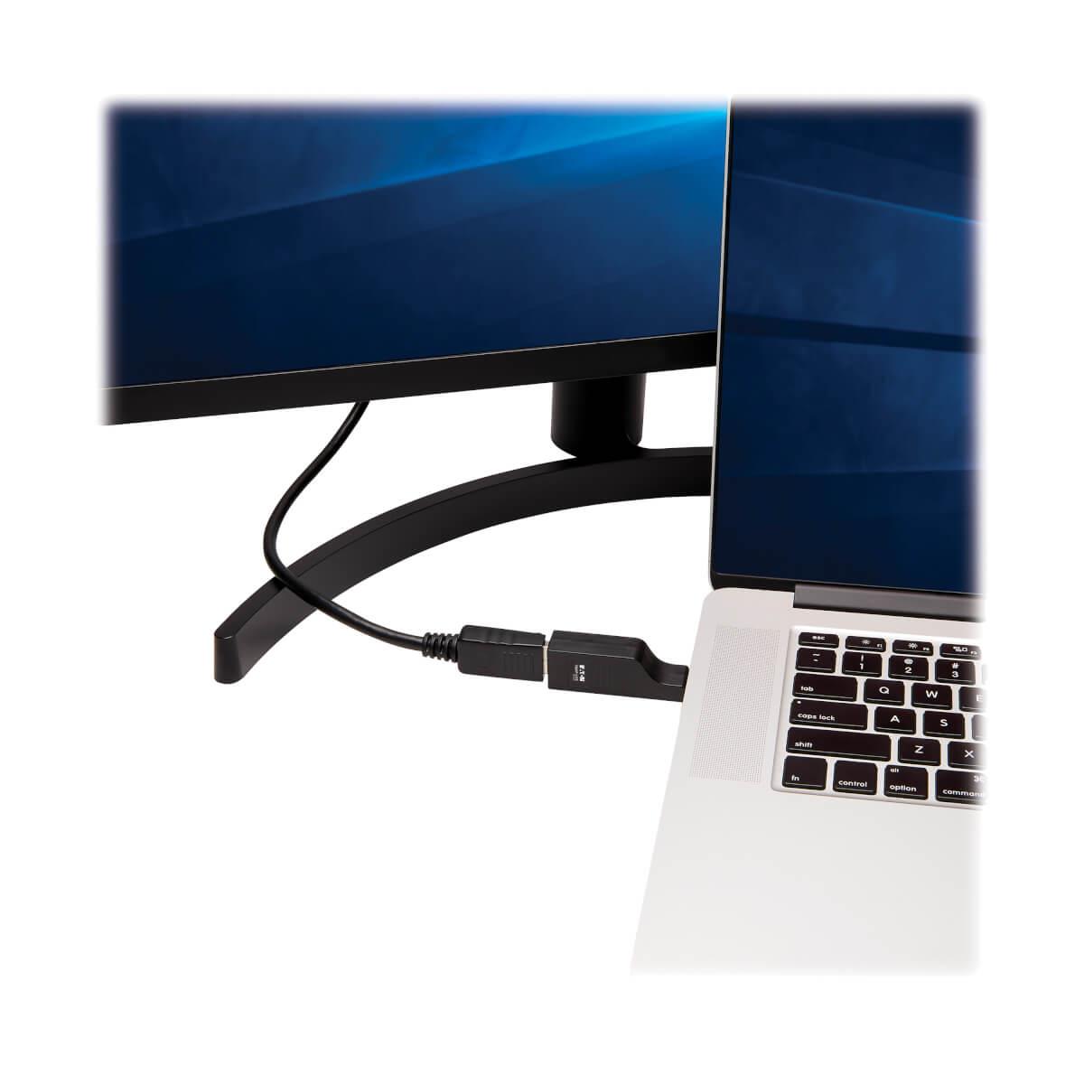 TRIPP LITE USB-C to DisplayPort Vertical Adapter (M/F) - USB 3.1, Gen 1, Thunderbolt 3, 3840 x 2160 (4K x 2K), Black
