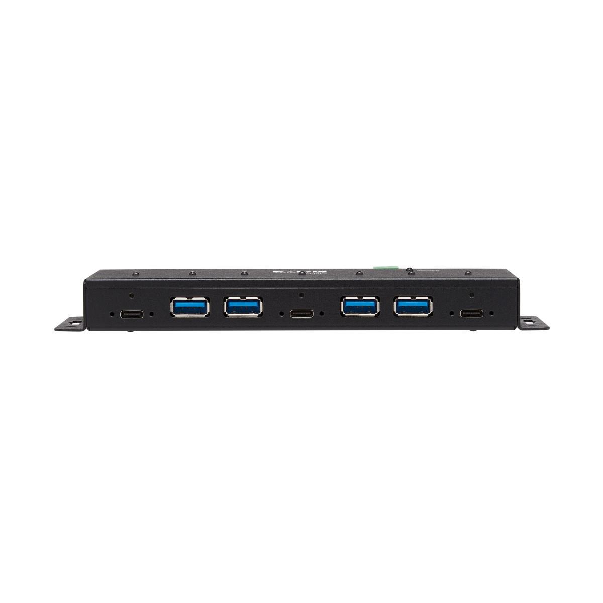 TRIPP LITE 7-Port Industrial-Grade USB 3.1 Gen 2 Hub - 10 Gbps, 4 USB-A & 3 USB-C, 15 kV ESD Immunity, Metal Housing, TAA