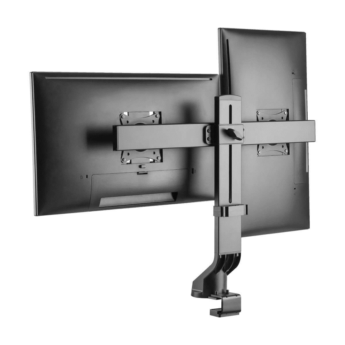 TRIPP LITE Dual-Display Monitor Arm with Desk Clamp and Grommet - Height Adjustable, 17in to 27in Monitors