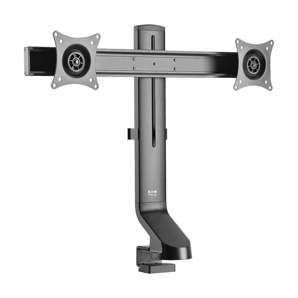 TRIPP LITE Dual-Display Monitor Arm with Desk Clamp and Grommet - Height Adjustable, 17in to 27in Monitors