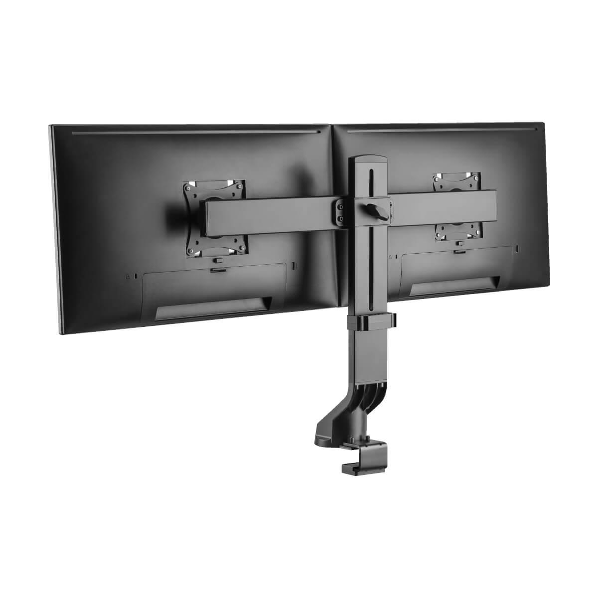 TRIPP LITE Dual-Display Monitor Arm with Desk Clamp and Grommet - Height Adjustable, 17in to 27in Monitors