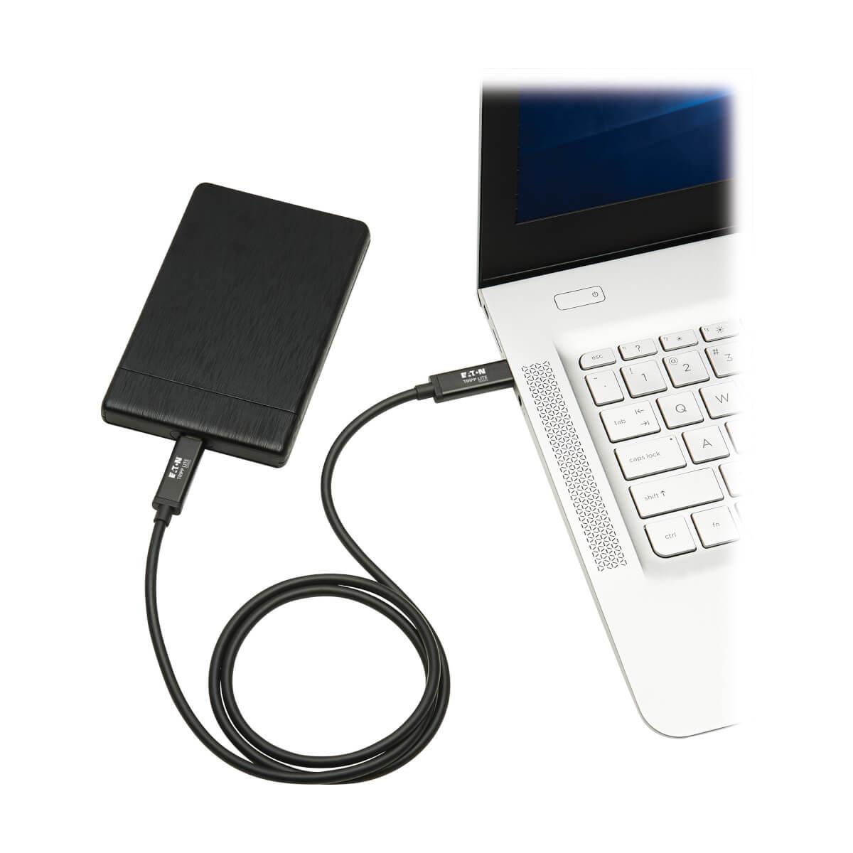 TRIPP LITE Thunderbolt 3 Passive Cable (M/M) - 20 Gbps, 5A 100W Power Delivery, 4K/60 Hz, 1.5m Black