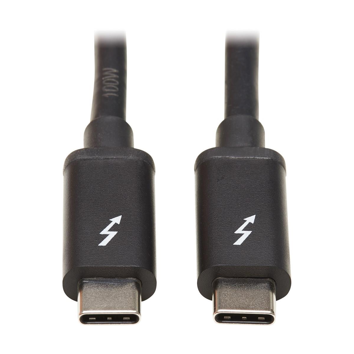 TRIPP LITE Thunderbolt 3 Passive Cable (M/M) - 20 Gbps, 5A 100W Power Delivery, 4K/60 Hz, 1m Black
