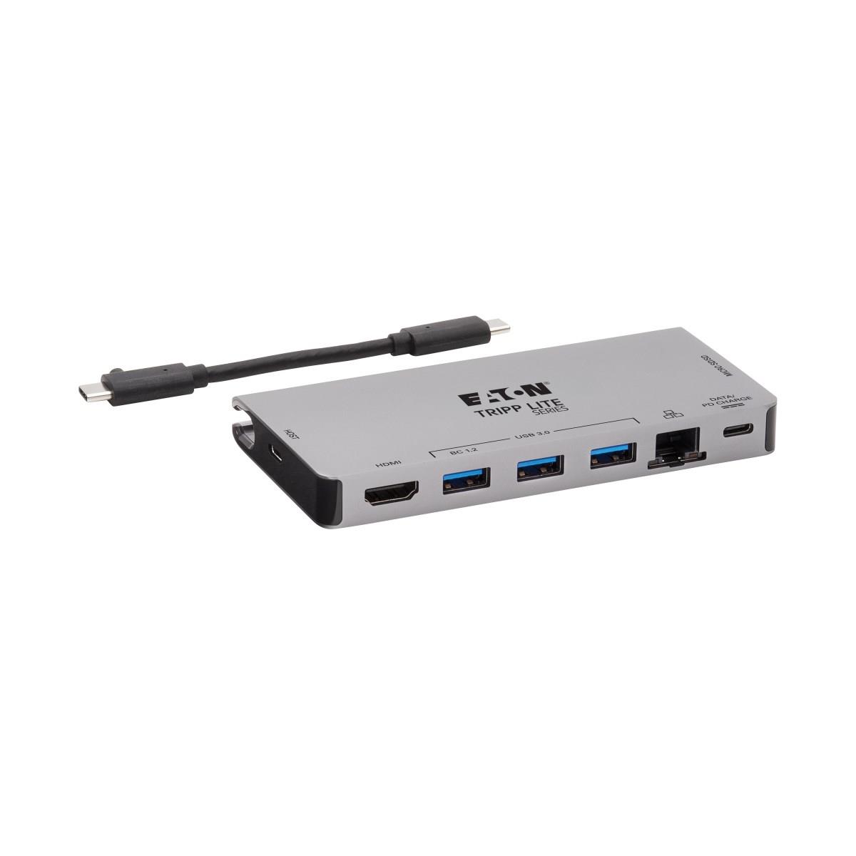 TRIPP LITE Docking Station USB-C - HDMI / 3x USB-A / Gbe / SD Card Reader - 100w Power delivery - Detachable Cord
