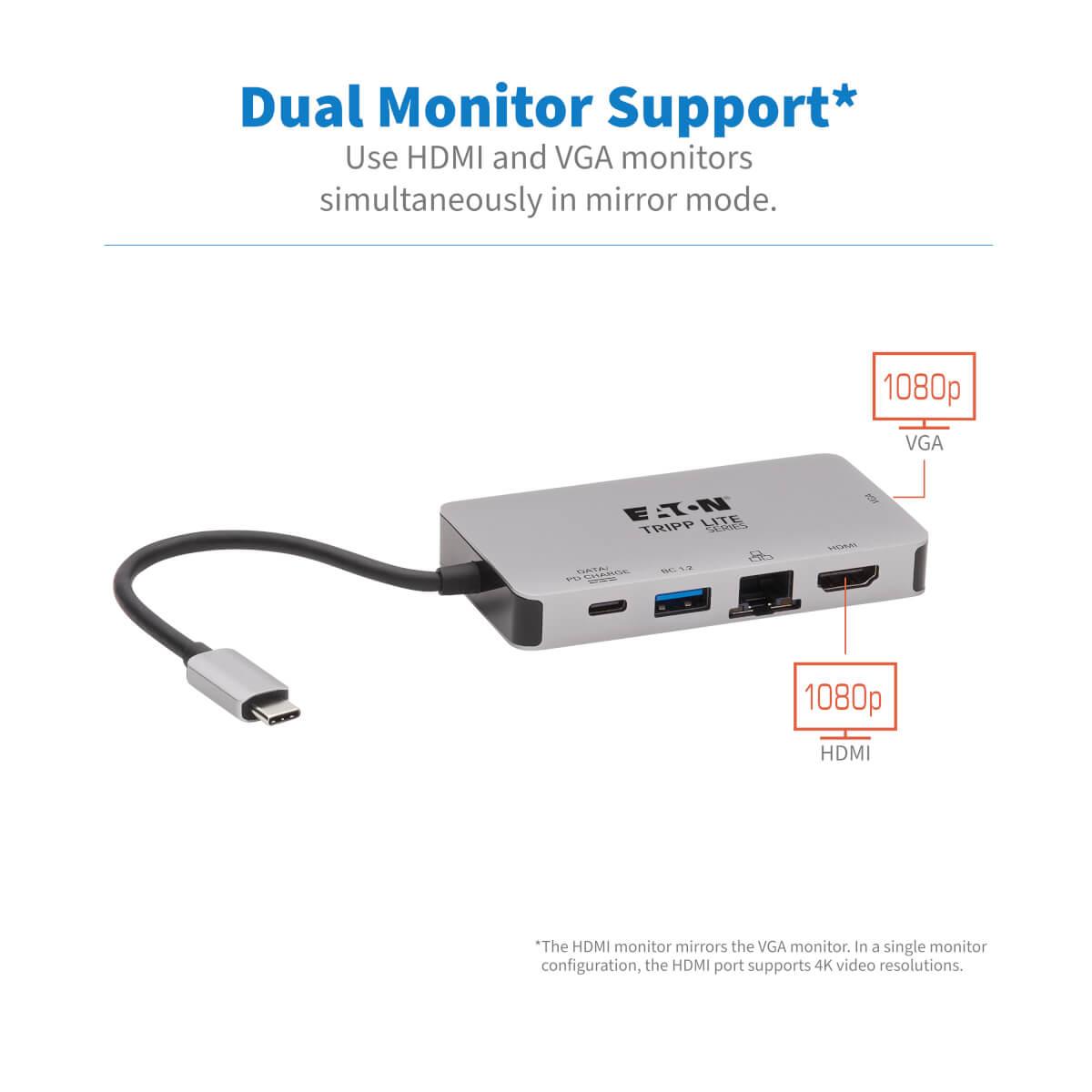 TRIPP LITE Docking Station USB-C - HDMI / VGA/ 2x USB-A / Gbe - 100w Power delivery