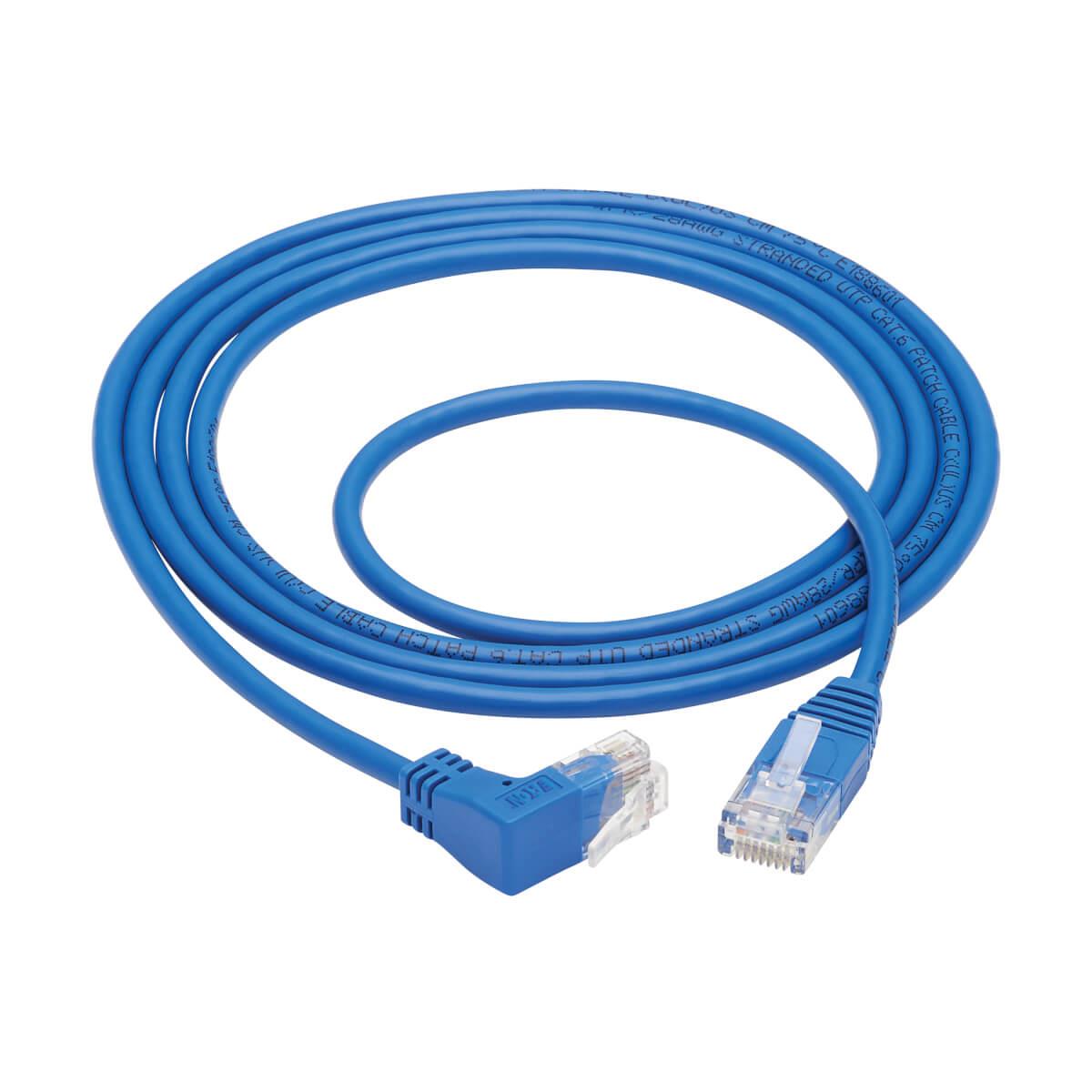 TRIPP LITE Slim Patch Cable - CAT6 - molded - 2m - Blue - Right-Angle Up