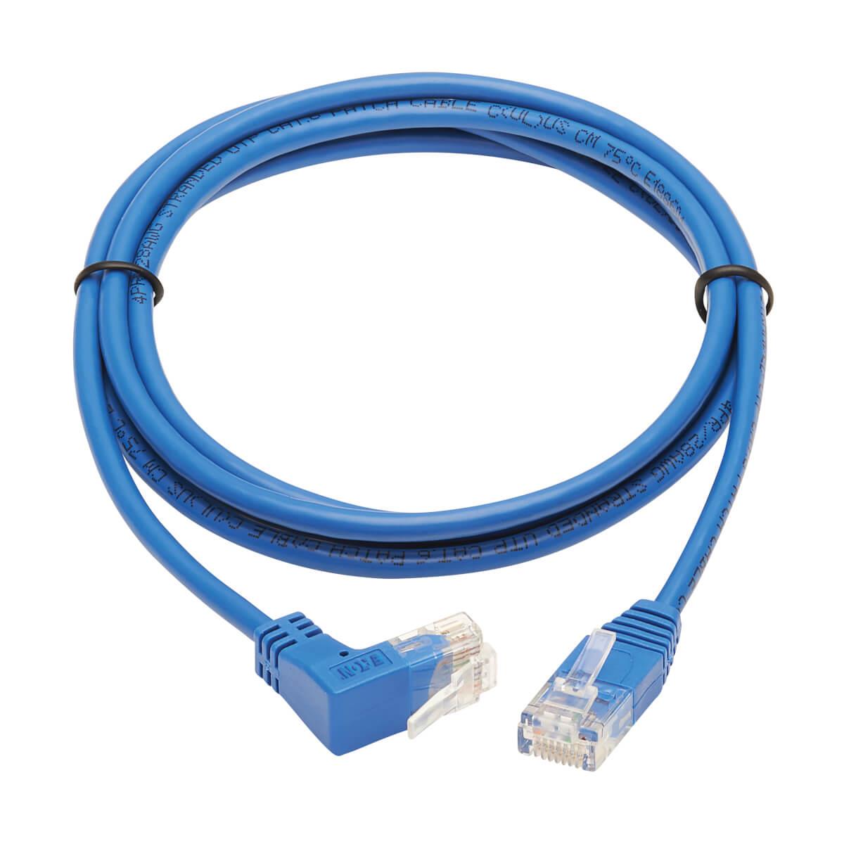 TRIPP LITE Slim Patch Cable - CAT6 - molded - 2m - Blue - Right-Angle Up