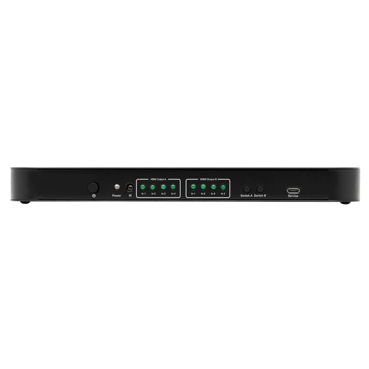 TRIPP LITE 4x2 HDMI Matrix Switch/Splitter with Audio Extractor - 4K 60Hz, IR Control, HDCP 2.2, 4:4:4