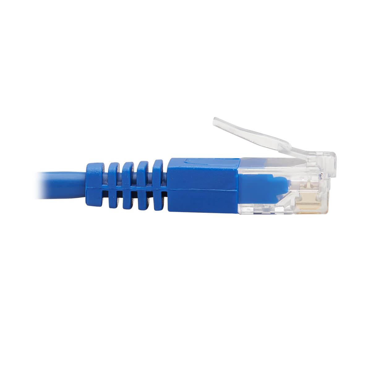 TRIPP LITE Slim Patch Cable - CAT6 - molded - 30cm - Blue - Right-Angle Up
