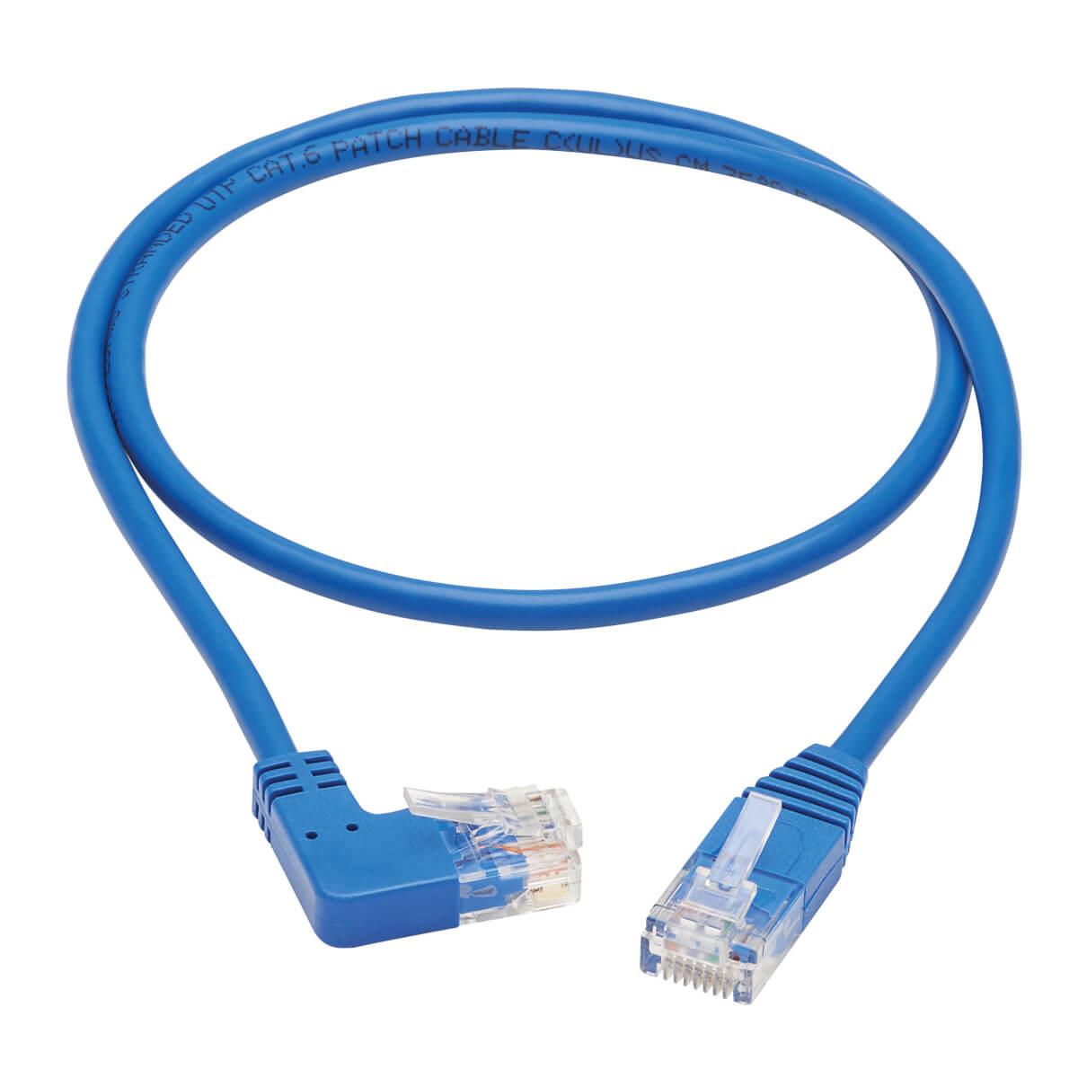 TRIPP LITE Slim Patch Cable - CAT6 - molded - 60cm - Blue - Right Angle
