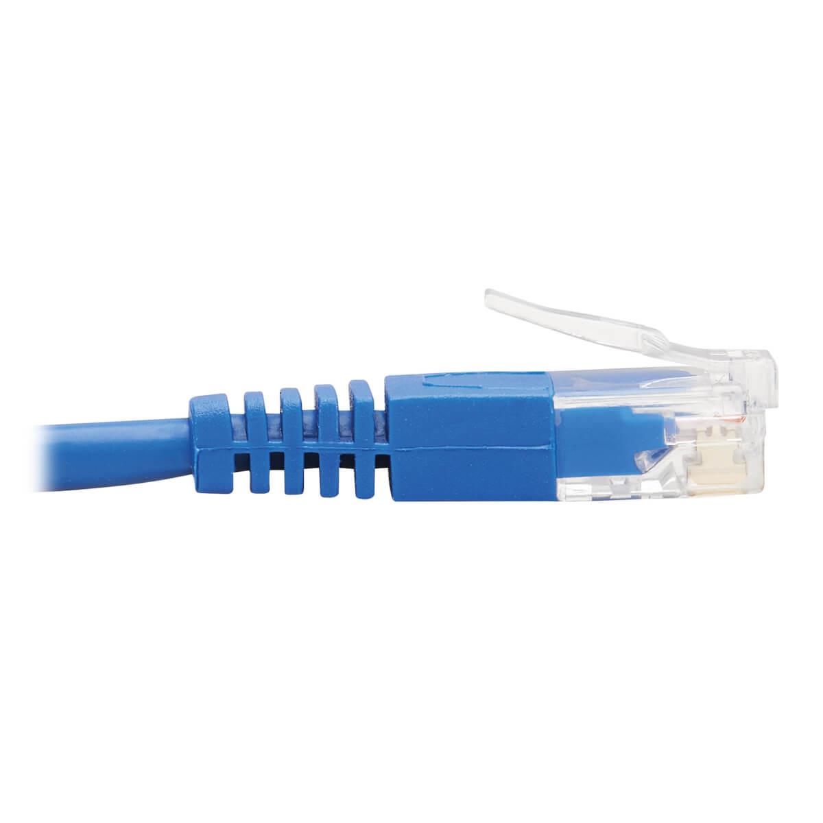 TRIPP LITE Slim Patch Cable - CAT6 - molded - 3m - Blue - Right-Angle Down