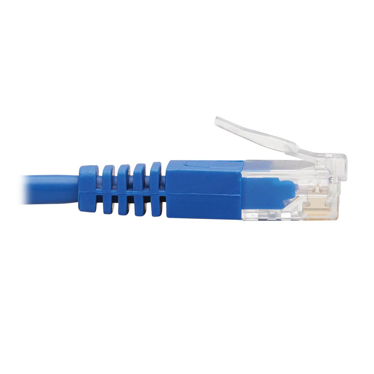 TRIPP LITE Slim Patch Cable - CAT6 - molded - 3m - Blue - Left Angle