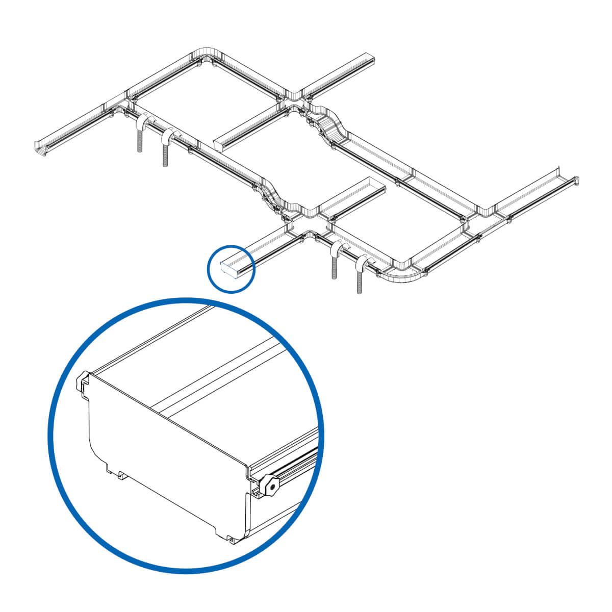 TRIPP LITE Toolless End Cap for Fiber Routing System, 240mm