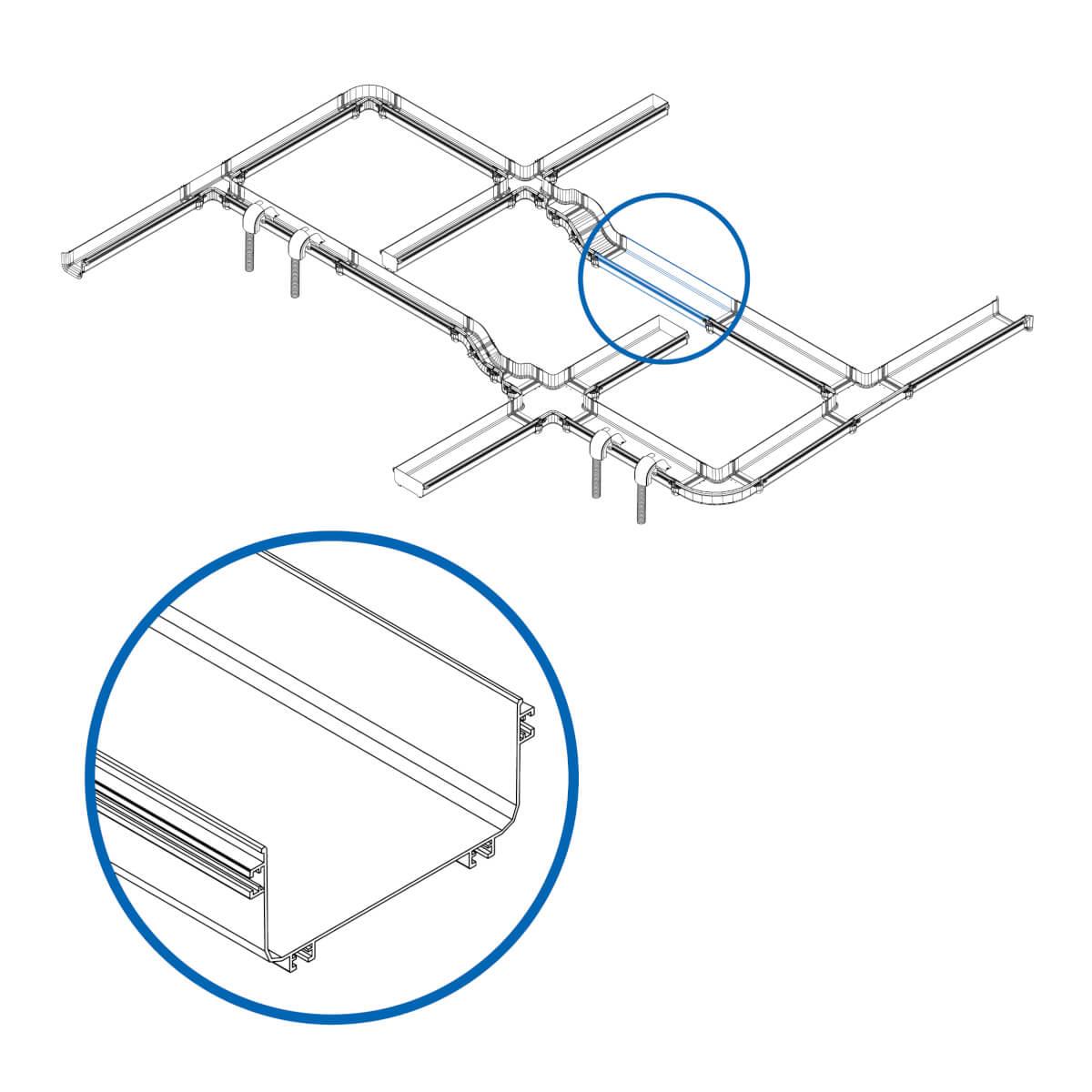 TRIPP LITE Toolless Strgt Channel Section Fiber Routing 240x120x1220mm
