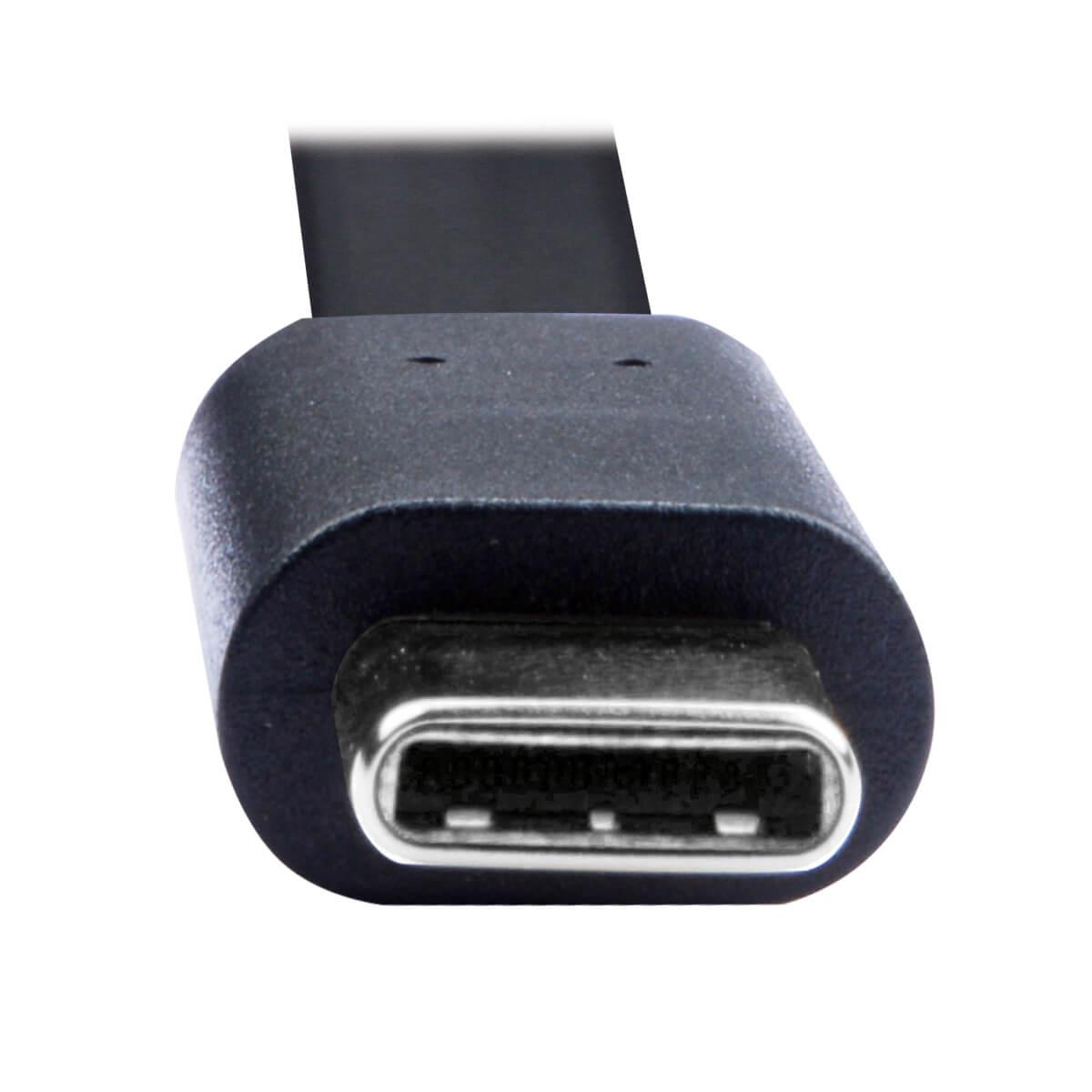 TRIPP LITE USB-A to USB-C Flat Cable - M/M, USB 2.0, Thunderbolt 3 Compatible, Black, 1.8m