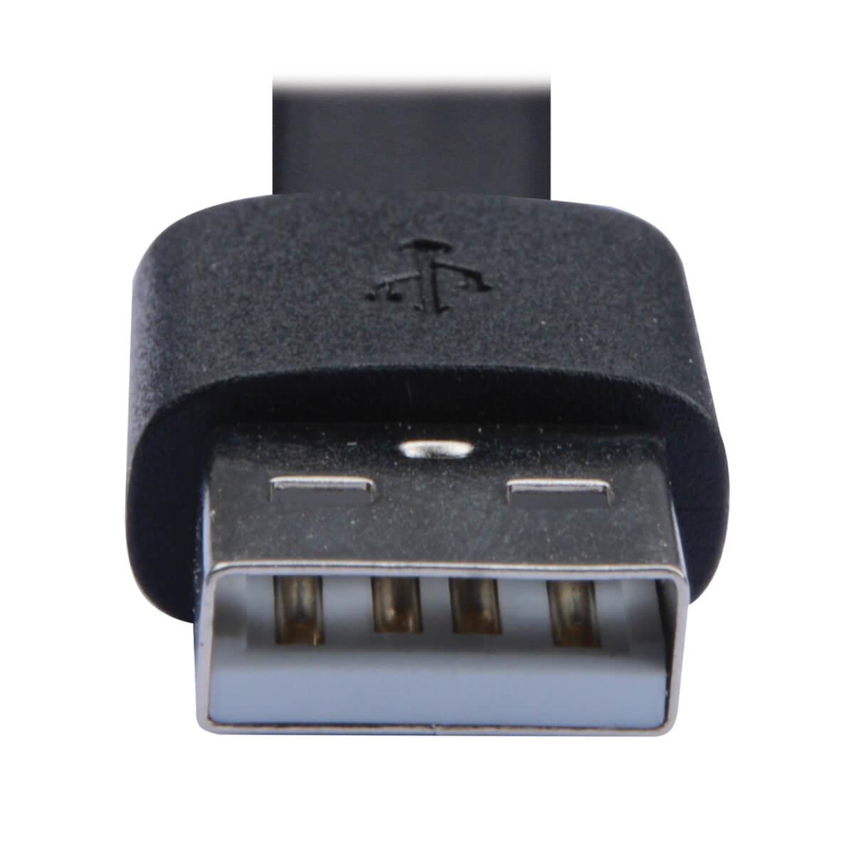 TRIPP LITE USB-A to USB-C Flat Cable - M/M, USB 2.0, Thunderbolt 3 Compatible, Black, 1.8m