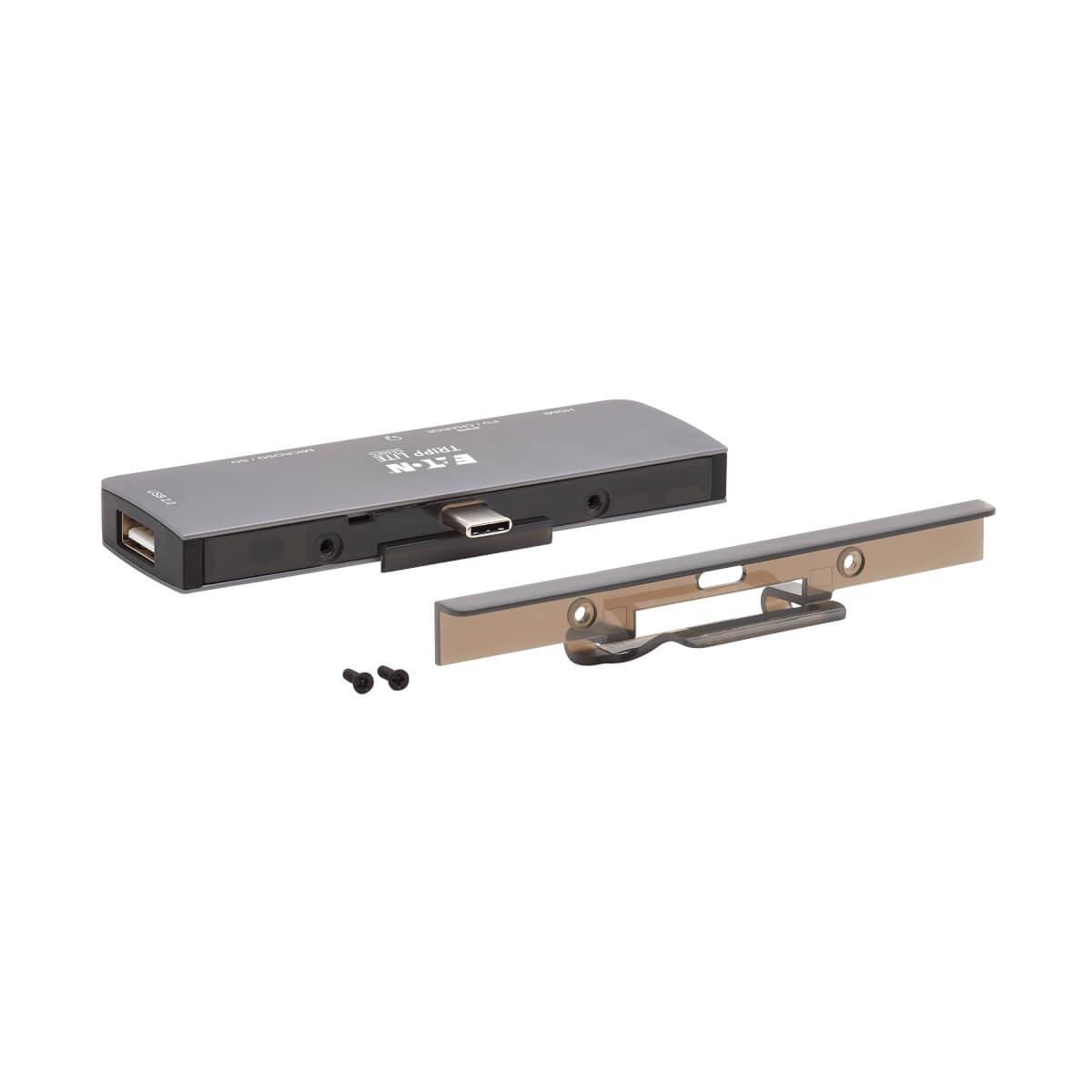 TRIPP LITE Docking Station USB-C with Removable Clip - HDMI / 3.5mm / USB 2.0 / USB C / SD micro SD - 60W Power delivery