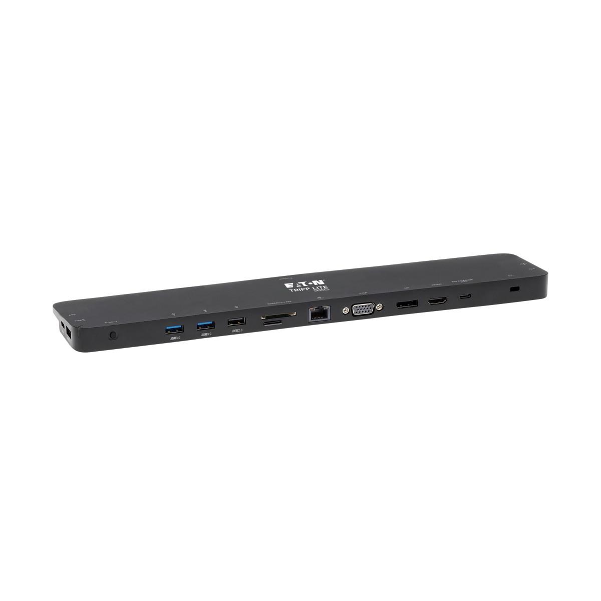 TRIPP LITE Docking Station USB-C - HDMI / DP / VGA / Gbe / 2x USB 2.0 / 2x USB 3.0 / USB-C / 3.5mm / SD and Micro SD - 100w Power delivery