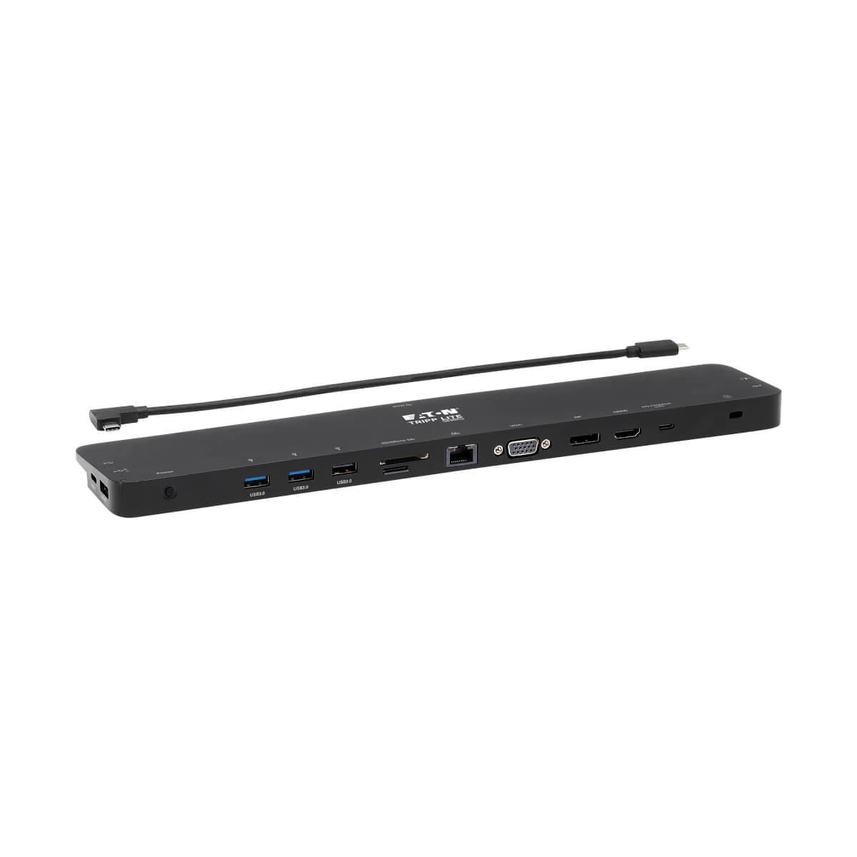 TRIPP LITE Docking Station USB-C - HDMI / DP / VGA / Gbe / 2x USB 2.0 / 2x USB 3.0 / USB-C / 3.5mm / SD and Micro SD - 100w Power delivery