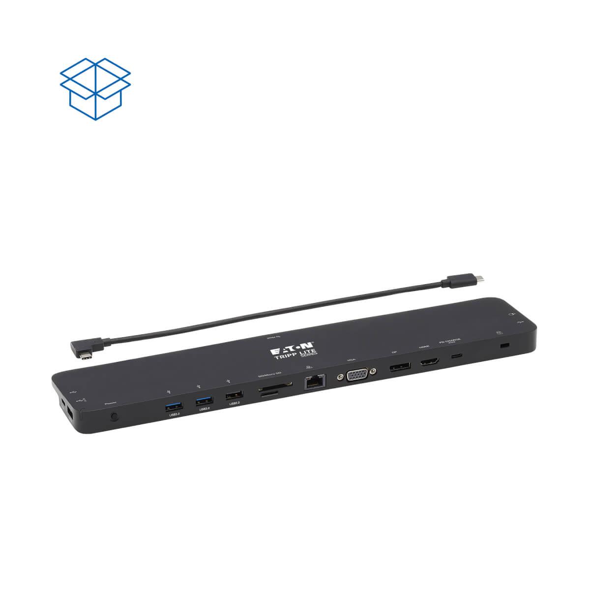 TRIPP LITE Docking Station USB-C - HDMI / DP / VGA / Gbe / 2x USB 2.0 / 2x USB 3.0 / USB-C / 3.5mm / SD and Micro SD - 100w Power delivery