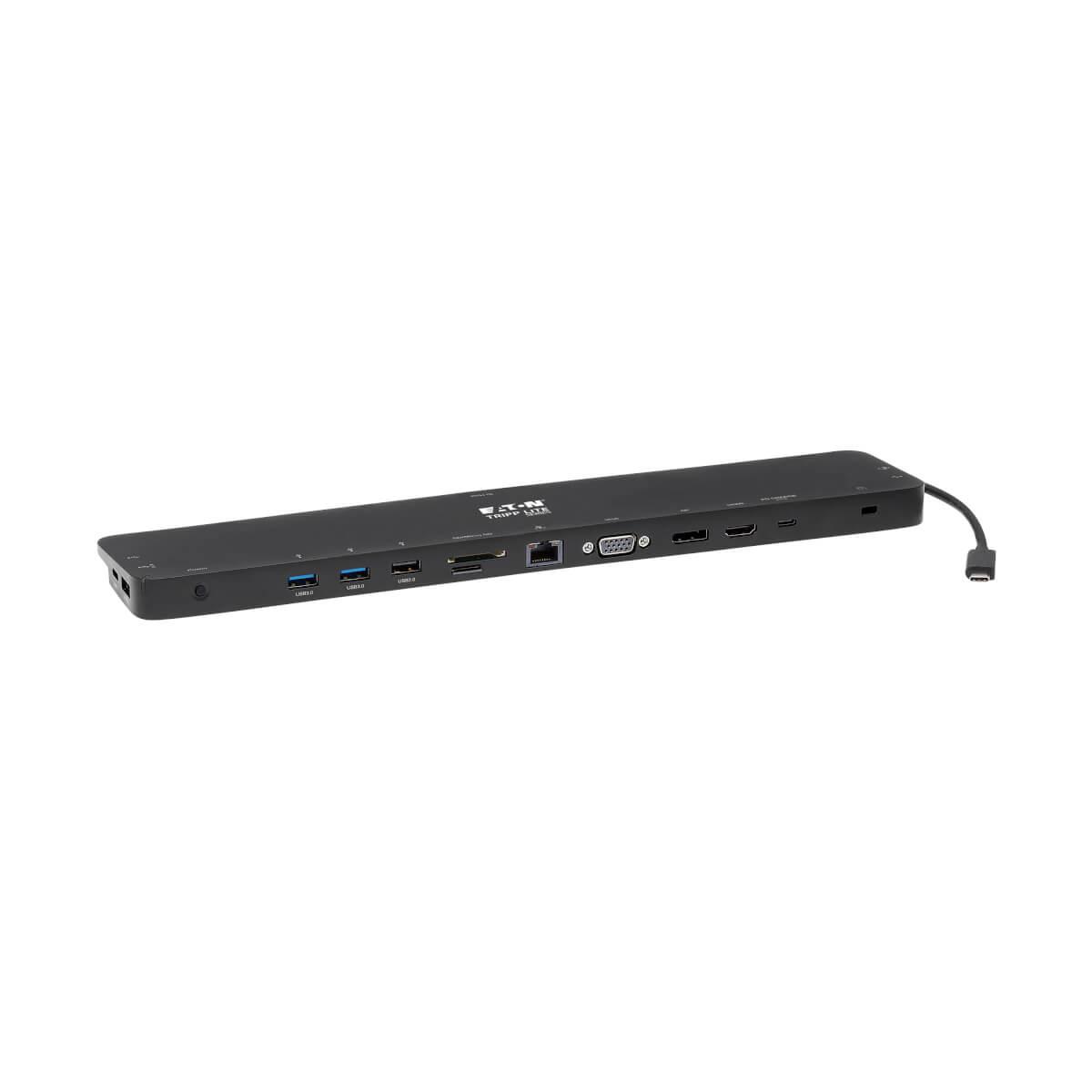 TRIPP LITE Docking Station USB-C - HDMI / DP / VGA / Gbe / 2x USB 2.0 / 2x USB 3.0 / USB-C / 3.5mm / SD and Micro SD - 100w Power delivery