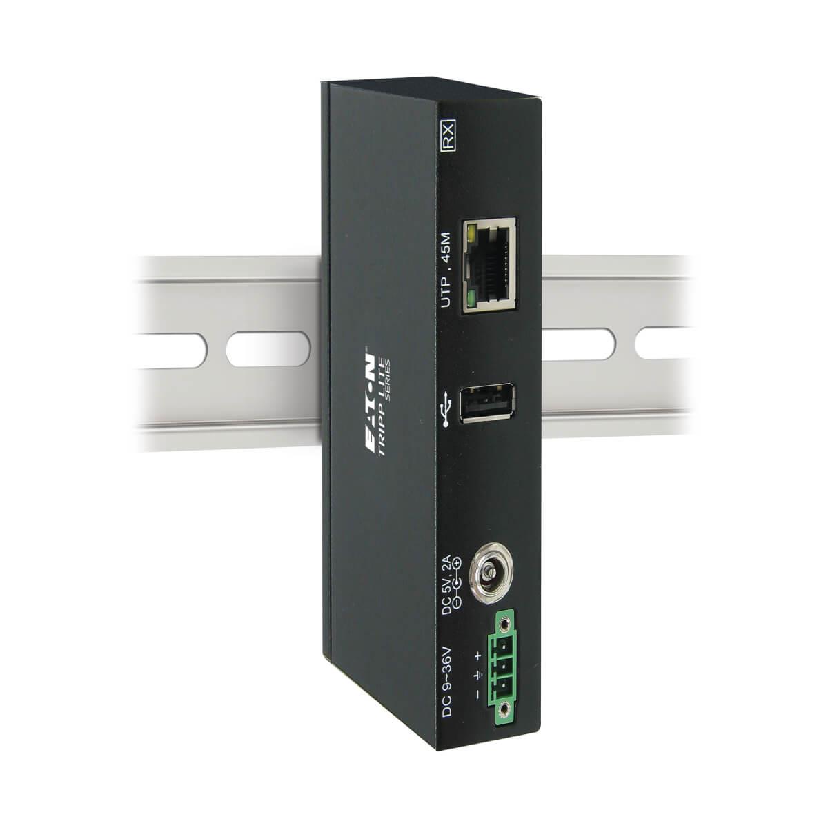 TRIPP LITE 1-Port Industrial USB over Cat5/6 Extender Kit with ESD Protection - USB 2.0, 45.7m 150 ft, Black, TAA