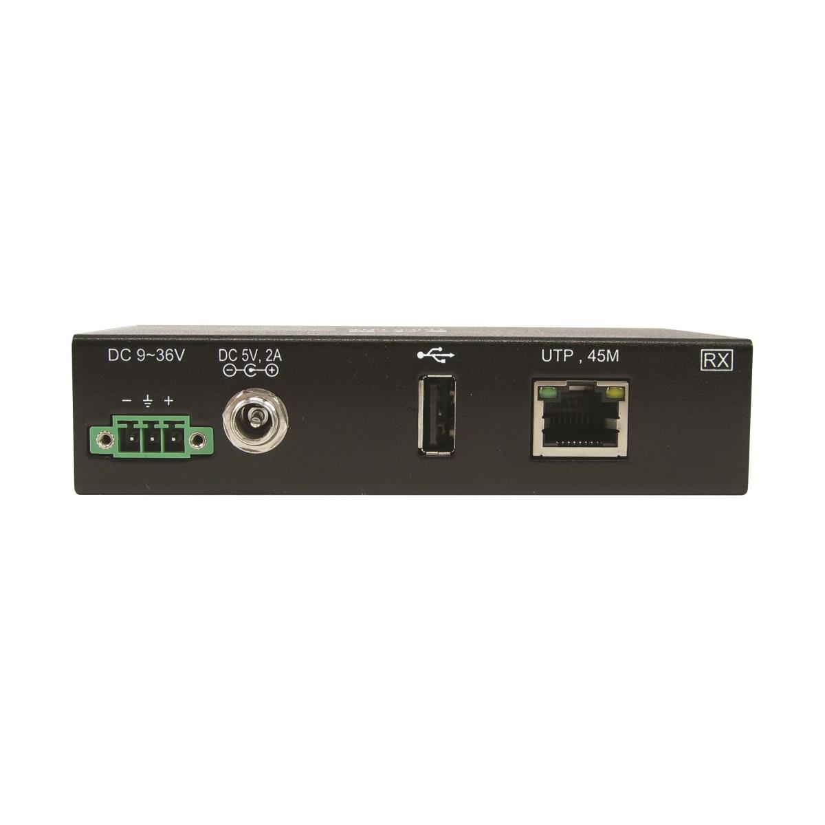 TRIPP LITE 1-Port Industrial USB over Cat5/6 Extender Kit with ESD Protection - USB 2.0, 45.7m 150 ft, Black, TAA