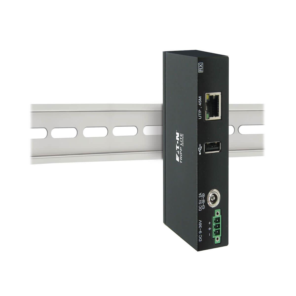 TRIPP LITE 1-Port Industrial USB over Cat5/6 Extender Kit with ESD Protection - USB 2.0, 45.7m 150 ft, Black, TAA