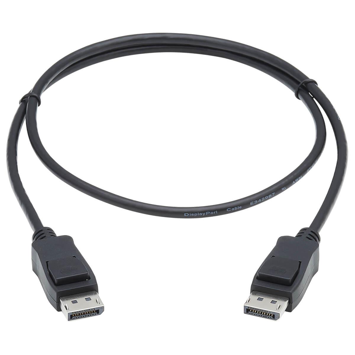 TRIPP LITE DisplayPort 1.4 Cable with Latching Connectors - 8K UHD, HDR, 4:2:0, HDCP 2.2, M/M, Black 0.9m