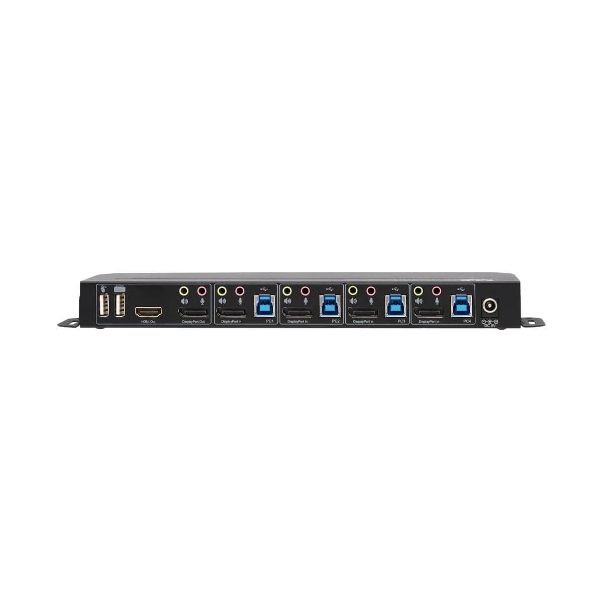TRIPP LITE KVM Switch 4-Port DisplayPort/USB - 4K 60 Hz, HDR, HDCP 2.2, IR, DP 1.4, USB Sharing