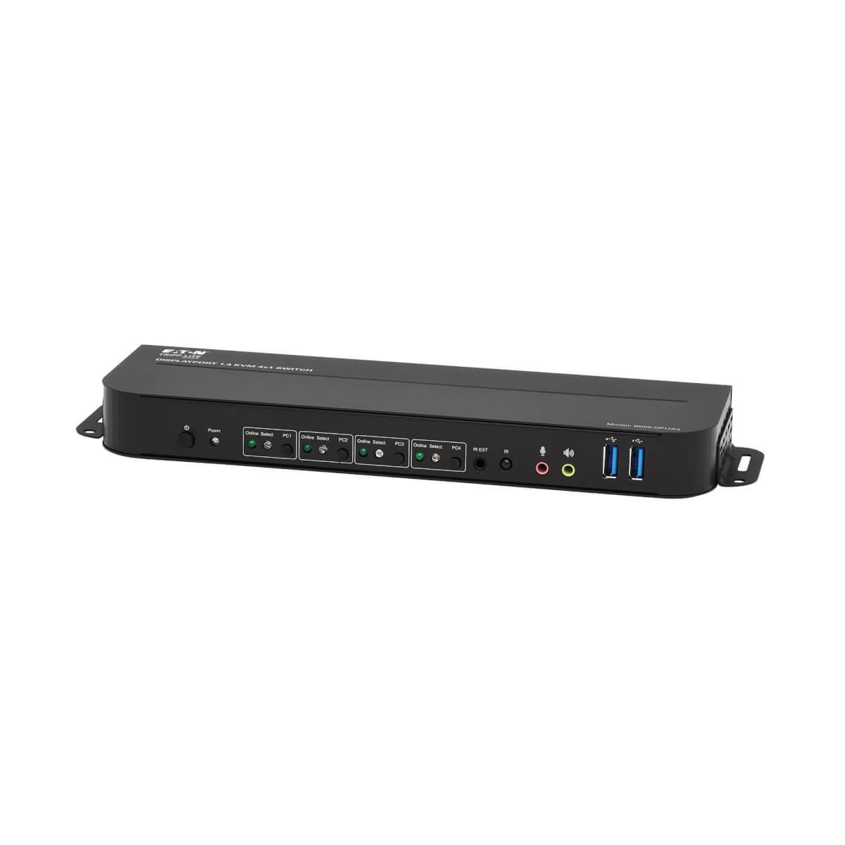 TRIPP LITE KVM Switch 4-Port DisplayPort/USB - 4K 60 Hz, HDR, HDCP 2.2, IR, DP 1.4, USB Sharing