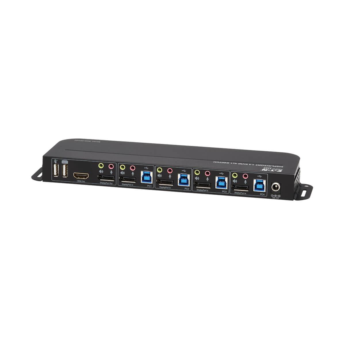 TRIPP LITE KVM Switch 4-Port DisplayPort/USB - 4K 60 Hz, HDR, HDCP 2.2, IR, DP 1.4, USB Sharing