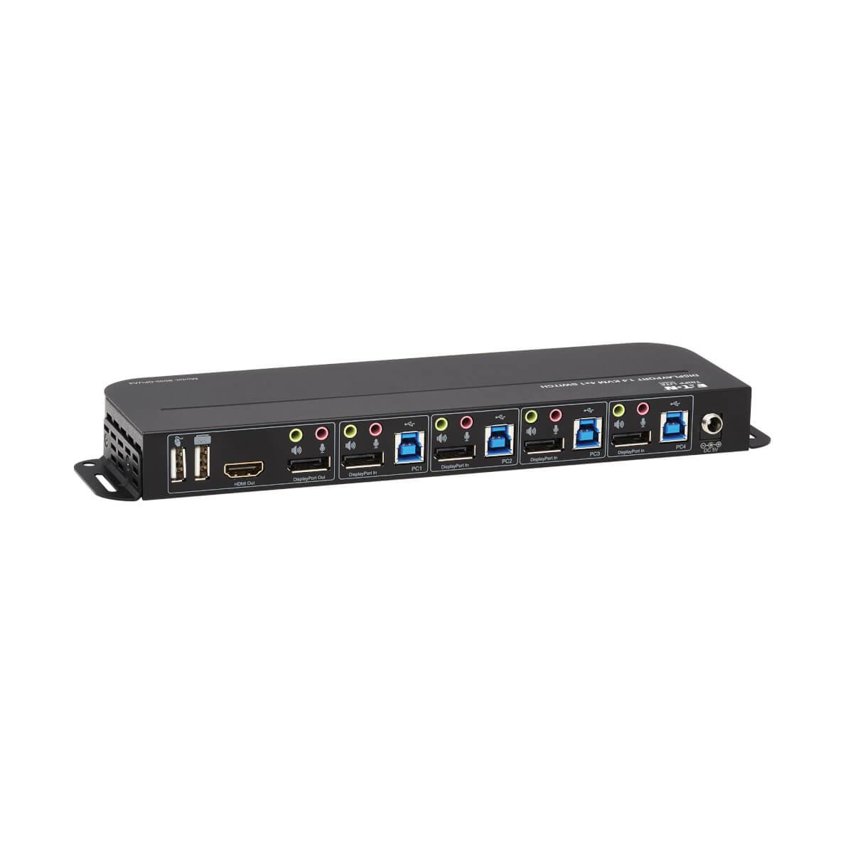 TRIPP LITE KVM Switch 4-Port DisplayPort/USB - 4K 60 Hz, HDR, HDCP 2.2, IR, DP 1.4, USB Sharing