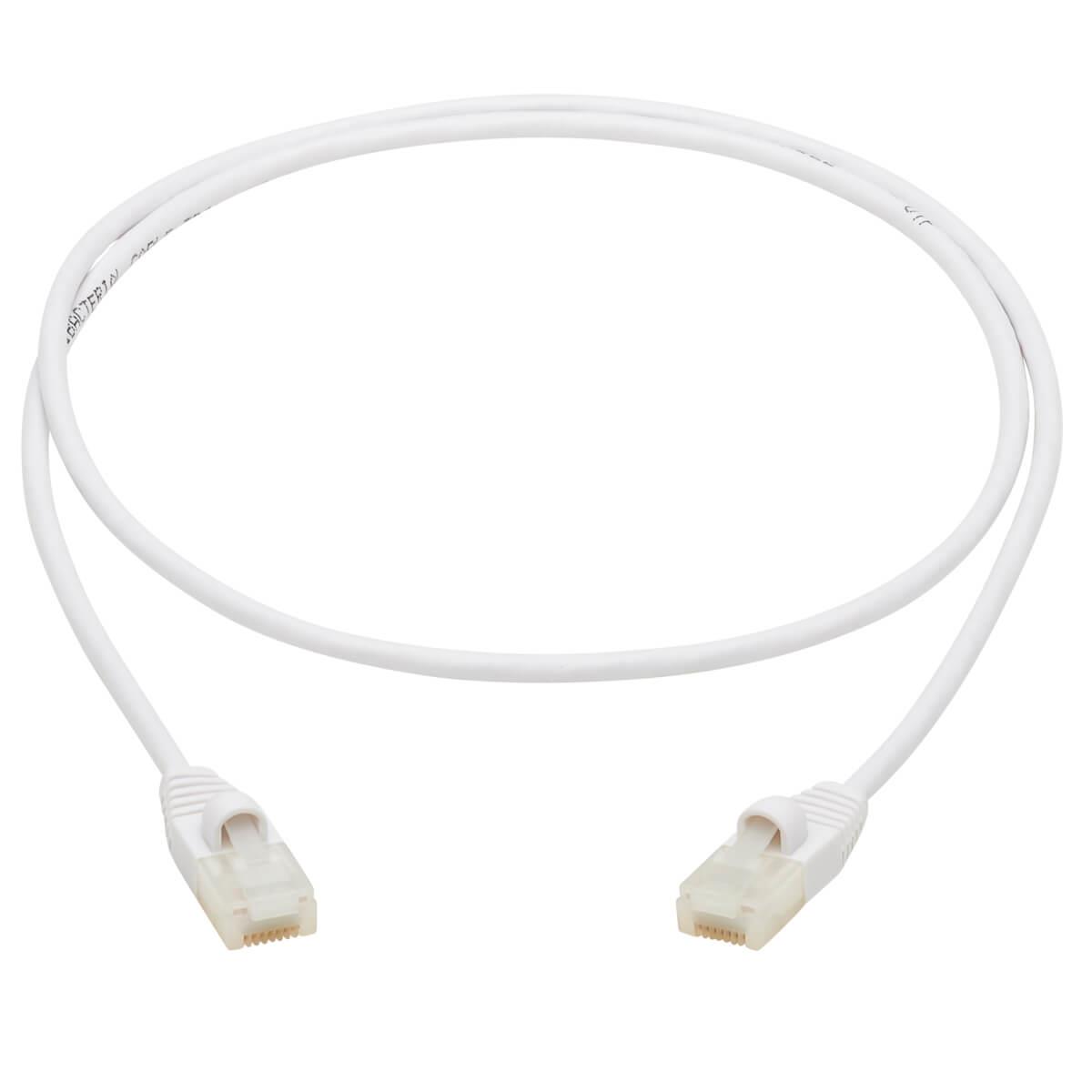 TRIPP LITE Patch cable Antibacterial Slim - CAT6a - UTP - Snagless - 60cm - White