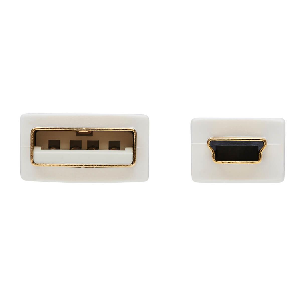 TRIPP LITE USB-A to USB Mini-B Antibacterial Cable (M/M), USB 2.0, White, 1.8m