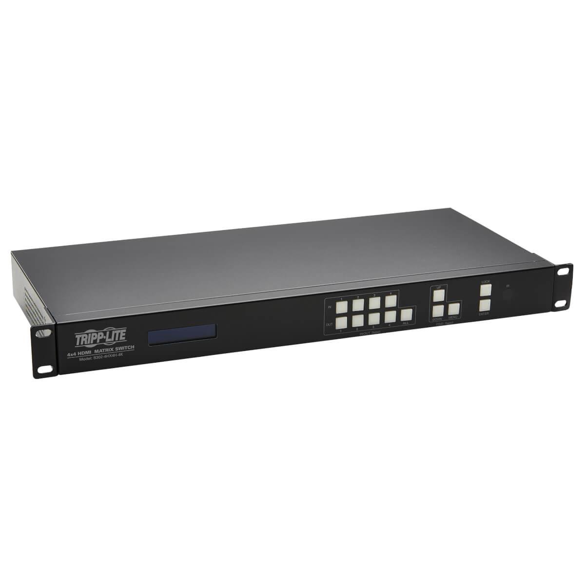 TRIPP LITE 4x4 HDMI Matrix Switch/Splitter with Audio Extractor, Remote Access and Multi-Resolution Support, 4K 60 Hz, HDR