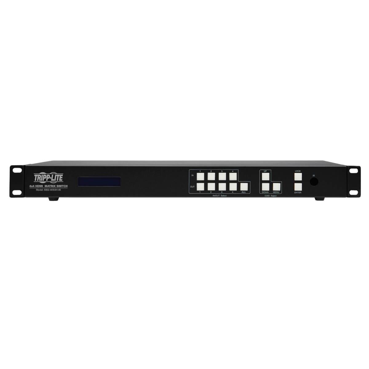 TRIPP LITE 4x4 HDMI Matrix Switch/Splitter with Audio Extractor, Remote Access and Multi-Resolution Support, 4K 60 Hz, HDR