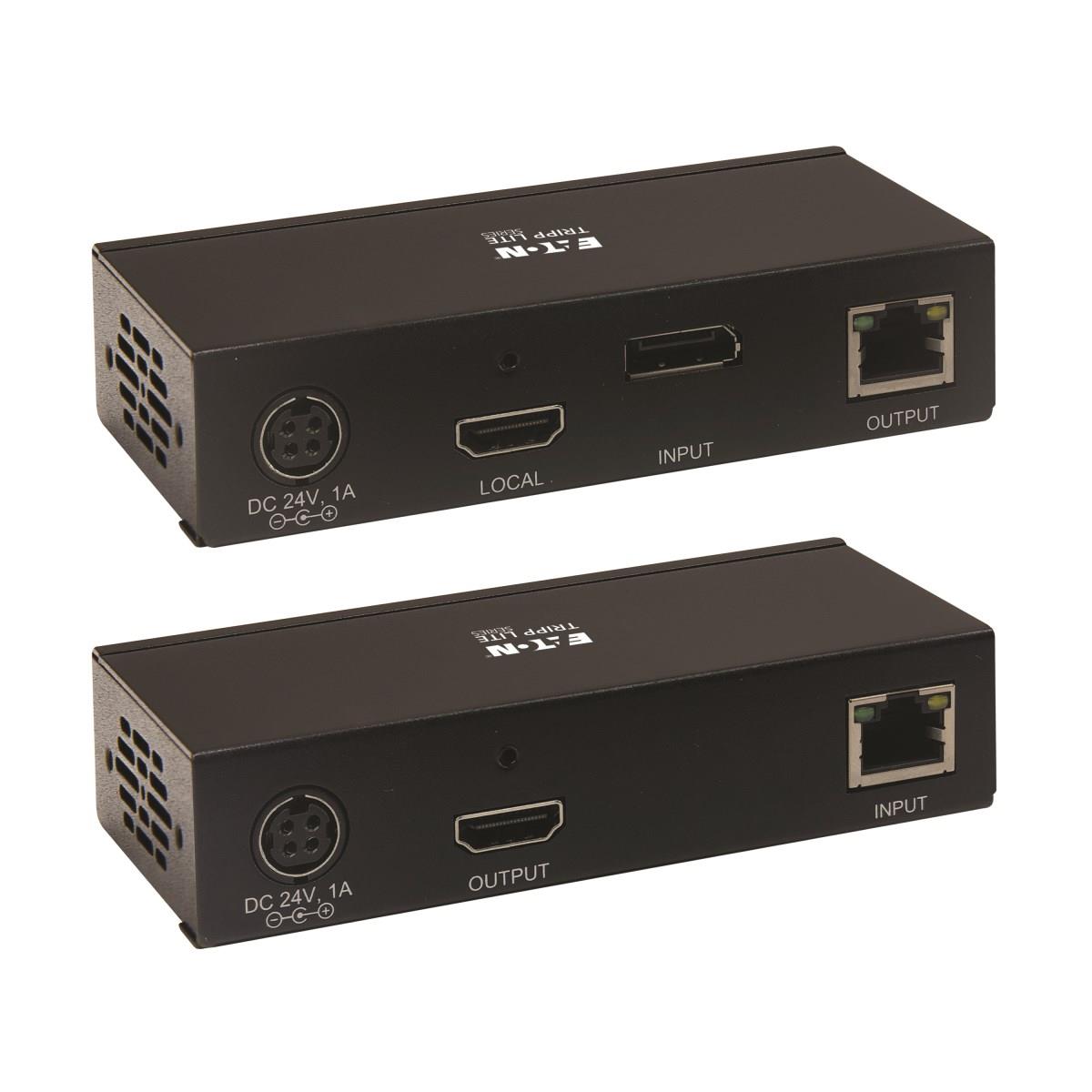 TRIPP LITE DisplayPort to HDMI over CAT6 Extender Kit with KVM Support, 4K 60Hz, 4:4:4, USB, PoC, HDCP 2.2, up to 70m TAA