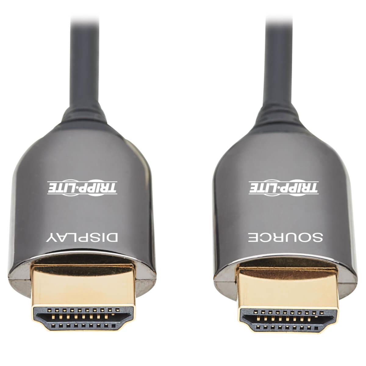 TRIPP LITE 8K HDMI Plenum-Rated Fiber Active Optical Cable (AOC) - 8K UHD @ 60 Hz HDR M/M Black 10m