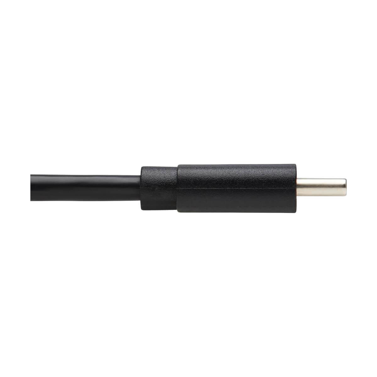 TRIPP LITE USB-C Cable (M/M) - USB 2.0, Thunderbolt 3, 60W PD Charging, Right-Angle Plug, Black, 2m