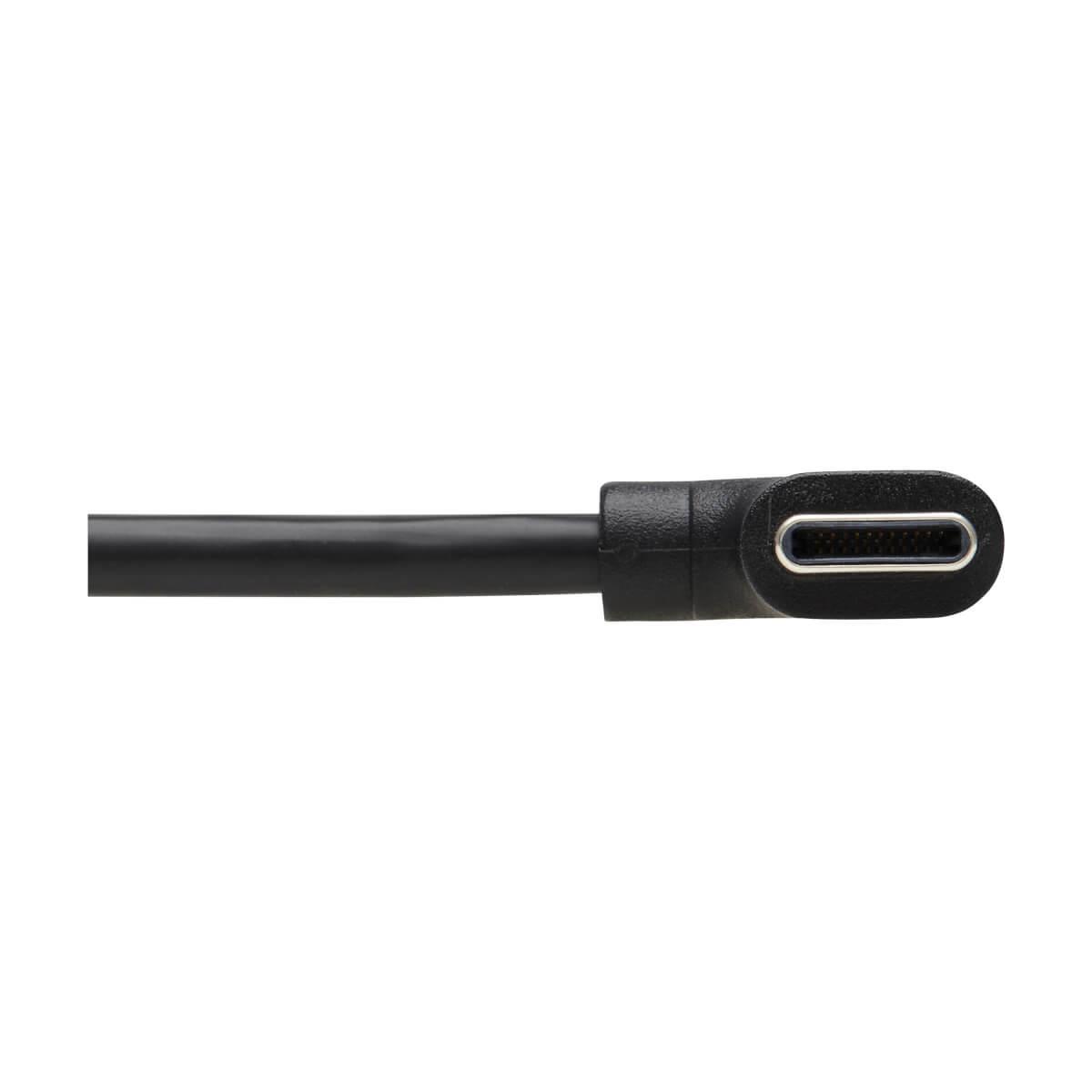 TRIPP LITE USB-C Cable (M/M) - USB 2.0, Thunderbolt 3, 60W PD Charging, Right-Angle Plug, Black, 2m