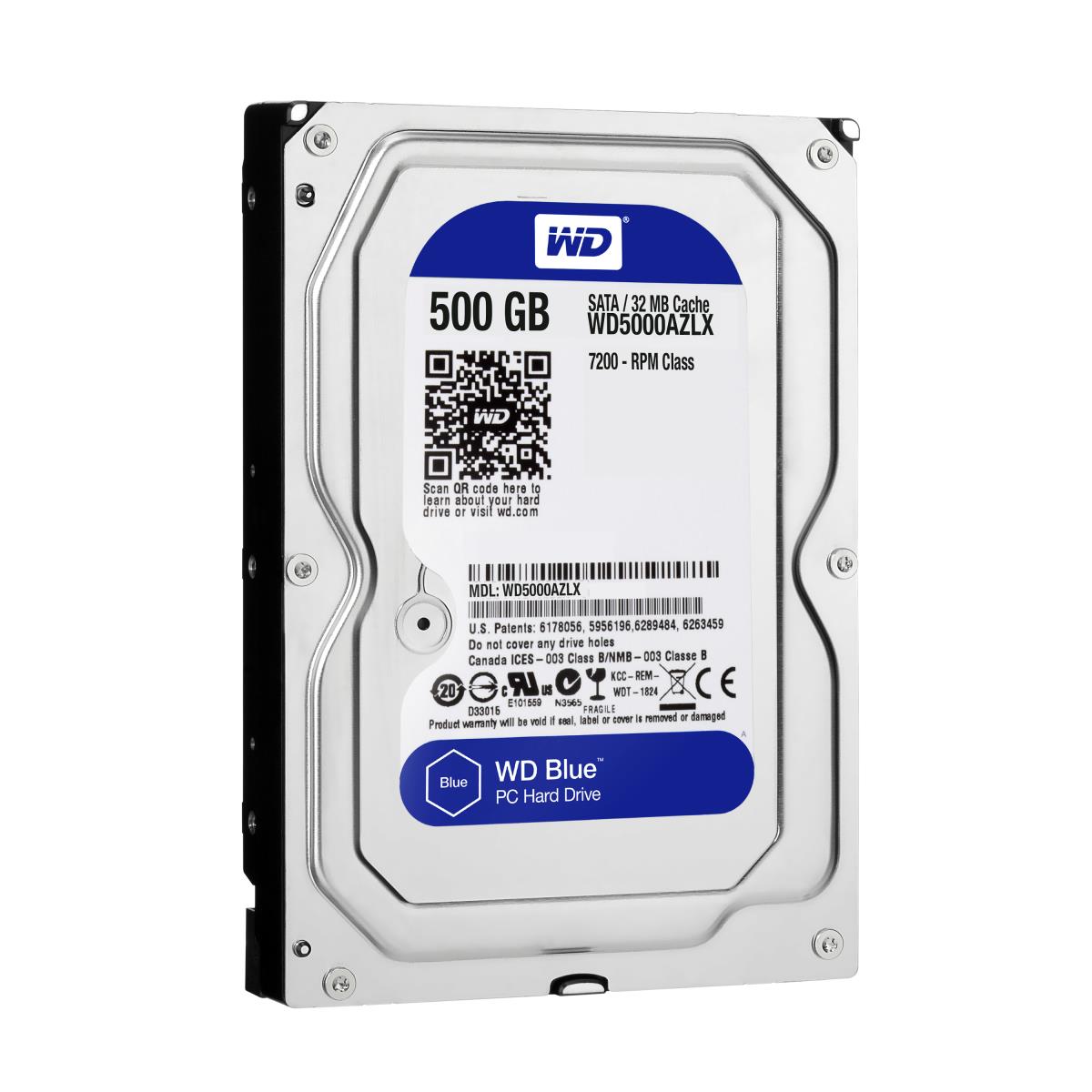 Hard Drive - Wd Blue WD5000AZLX - 500GB - SATA 3.5in - 7200rpm - 32MB Buffer